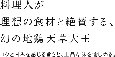 料理人が理想の食材と絶賛する、幻の天草大王